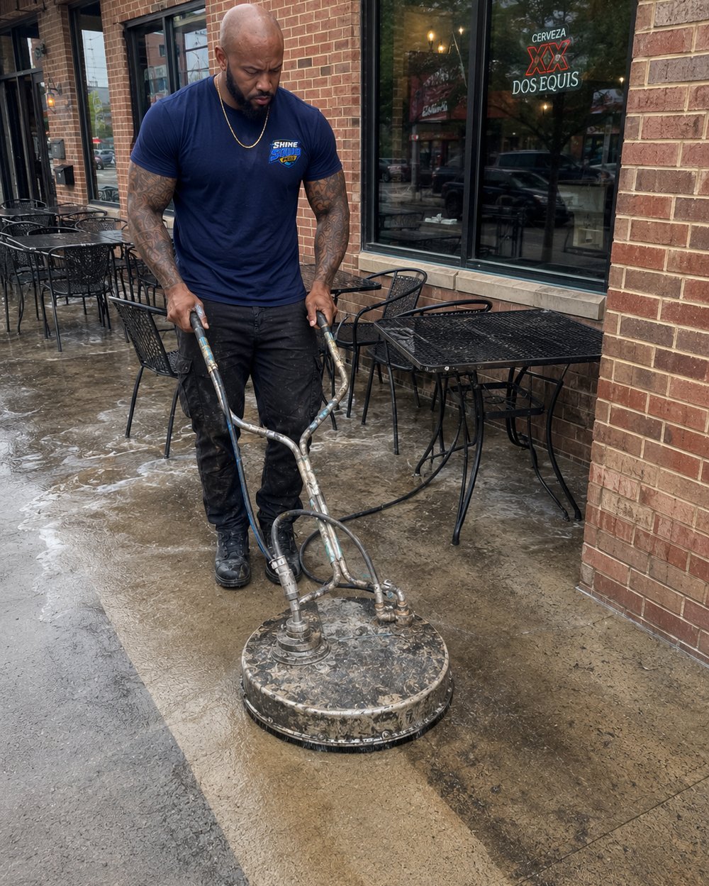 Storefront and restaurant concrete pressure washing in Atlanta GA