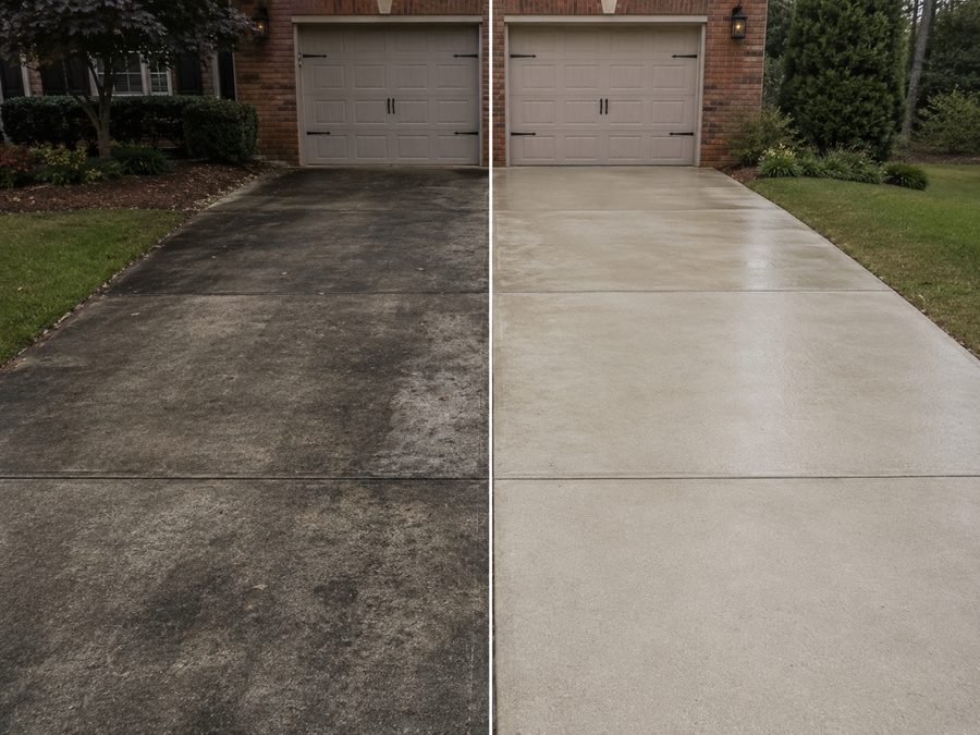 Driveway before and after, Hiram GA