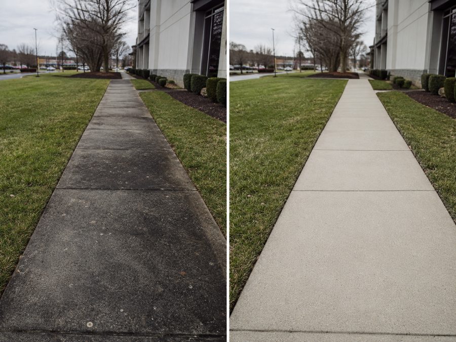 Sidewalk before and after, Sandy Springs GA